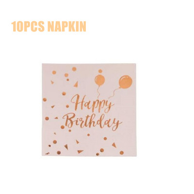 Dekoracije za rođendanske zabave od ružičastog zlata Jednokratno posuđe Papirnati tanjuri Šalice za djevojke Potrepštine za zabavu od ružičastog zlata