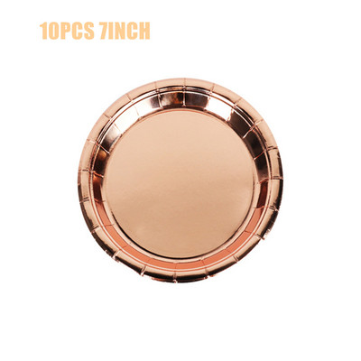 Dekoracije za rođendanske zabave od ružičastog zlata Jednokratno posuđe Papirnati tanjuri Šalice za djevojke Potrepštine za zabavu od ružičastog zlata