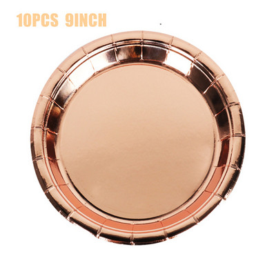 Dekoracije za rođendanske zabave od ružičastog zlata Jednokratno posuđe Papirnati tanjuri Šalice za djevojke Potrepštine za zabavu od ružičastog zlata