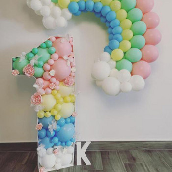 73cm Big Number Πλαίσιο Stand Μπαλόνι Γέμισμα Κουτί DIY Baby Shower Γράμμα γενεθλίων Αλφάβητο Μωσαϊκό Επετειακό Στολισμός γάμου