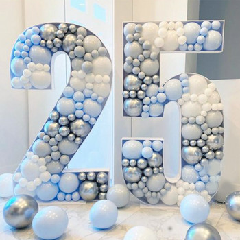 73cm Big Number Πλαίσιο Stand Μπαλόνι Γέμισμα Κουτί DIY Baby Shower Γράμμα γενεθλίων Αλφάβητο Μωσαϊκό Επετειακό Στολισμός γάμου