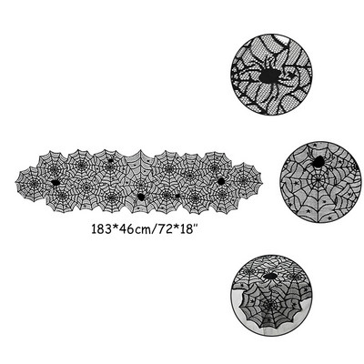 Halloweeni kaunistus pits ämblikuvõrk luustik Kolju laudlina must kamin mantel sall ürituse peokaunistused