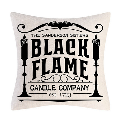 2022. Nova lanena noć vještica jesen jastučnica 18 inča trik ili poslastica seoska kuća mačka vještica kućne bacanje jastučnica za uređenje kauča