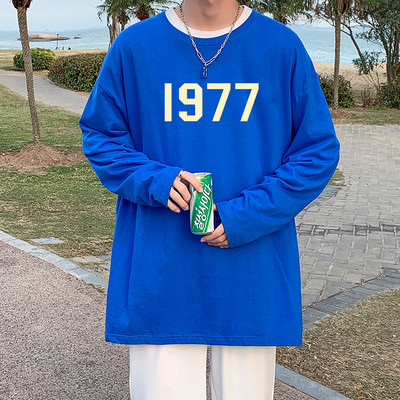 Bluza casual barbatesc cu decolteu rotund - model lat