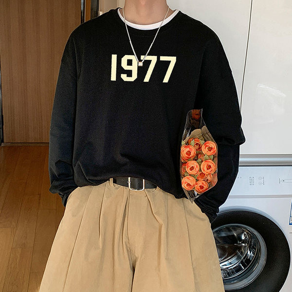 Bluza casual barbatesc cu decolteu rotund - model lat