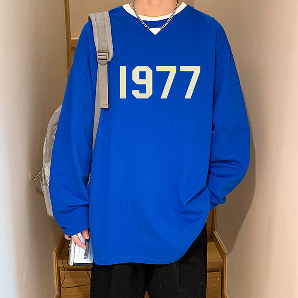 Bluza casual barbatesc cu decolteu rotund - model lat