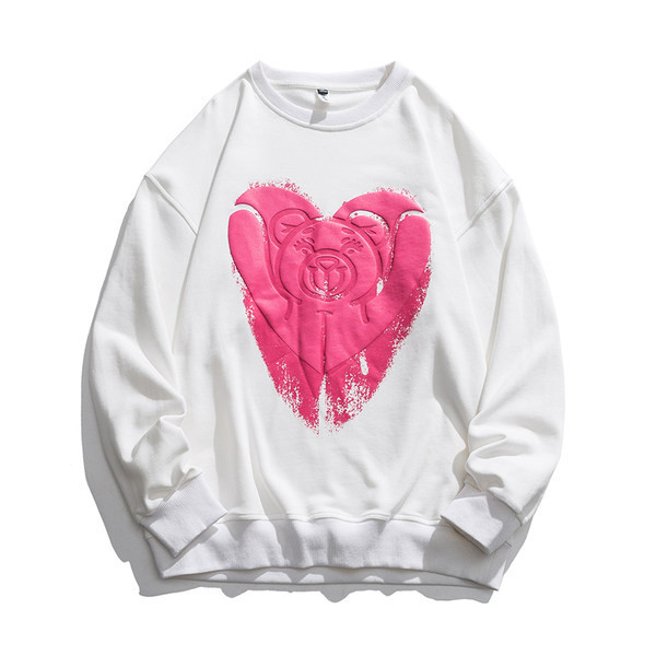 Moderna muška bluza s printom medvjeda i ovalnim dekolteom