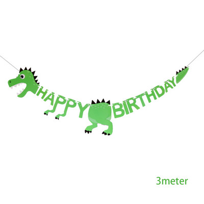 Baner s temom dinosaura, 3-metarski banner u obliku dinosaura Jungle Safari Party Baby Shower Dekoracija za rođendansku zabavu s dinosaurusima za djecu, dječake