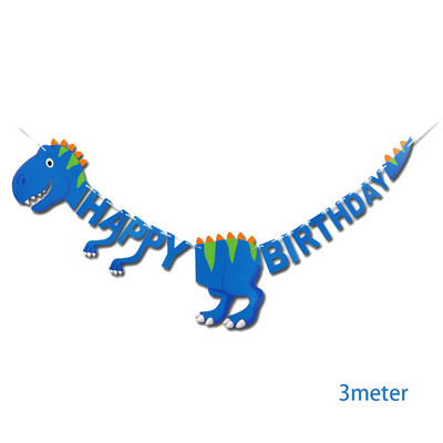Baner s temom dinosaura, 3-metarski banner u obliku dinosaura Jungle Safari Party Baby Shower Dekoracija za rođendansku zabavu s dinosaurusima za djecu, dječake