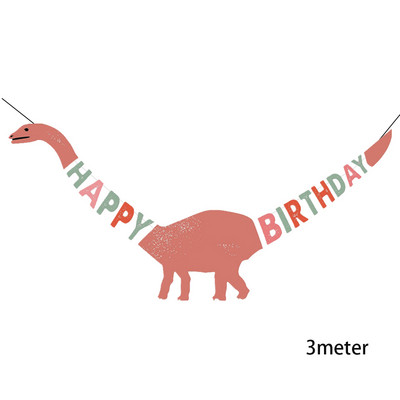 Baner s temom dinosaura, 3-metarski banner u obliku dinosaura Jungle Safari Party Baby Shower Dekoracija za rođendansku zabavu s dinosaurusima za djecu, dječake