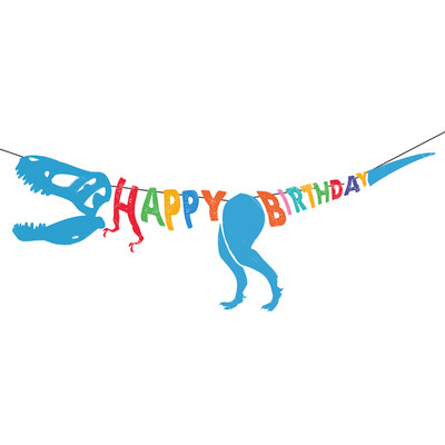 Baner s temom dinosaura, 3-metarski banner u obliku dinosaura Jungle Safari Party Baby Shower Dekoracija za rođendansku zabavu s dinosaurusima za djecu, dječake
