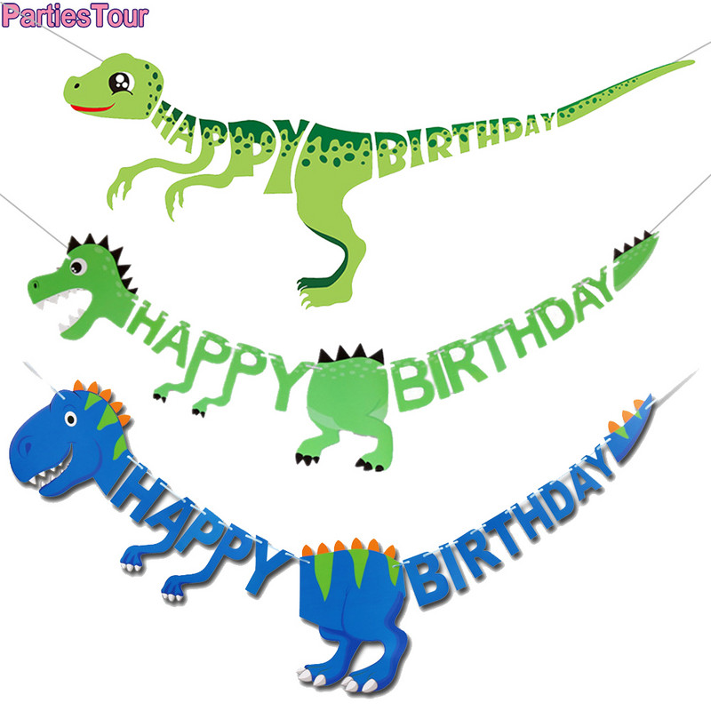Baner s temom dinosaura, 3-metarski banner u obliku dinosaura Jungle Safari Party Baby Shower Dekoracija za rođendansku zabavu s dinosaurusima za djecu, dječake