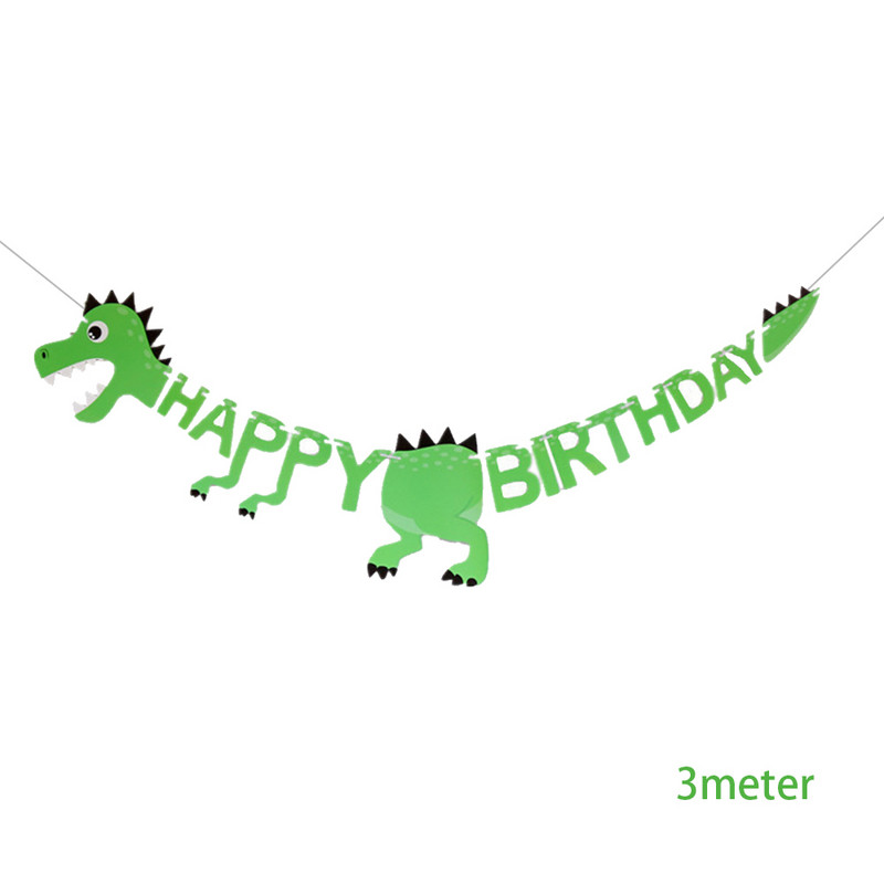 Baner s temom dinosaura, 3-metarski banner u obliku dinosaura Jungle Safari Party Baby Shower Dekoracija za rođendansku zabavu s dinosaurusima za djecu, dječake