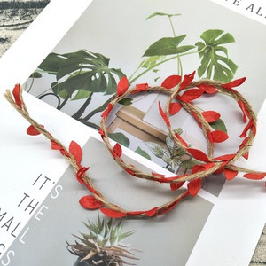 Προσομοίωση Πράσινα φύλλα Ύφανση σχοινί κάνναβης DIY Γάμος Γενέθλια Γάμος Διακόσμηση Rattan Δώρο Μπουκέτο Συσκευασία Σχοινί 5mm 5αυλή