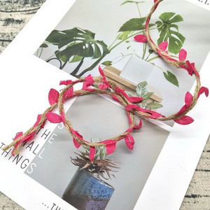 Προσομοίωση Πράσινα φύλλα Ύφανση σχοινί κάνναβης DIY Γάμος Γενέθλια Γάμος Διακόσμηση Rattan Δώρο Μπουκέτο Συσκευασία Σχοινί 5mm 5αυλή