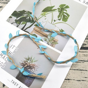 Προσομοίωση Πράσινα φύλλα Ύφανση σχοινί κάνναβης DIY Γάμος Γενέθλια Γάμος Διακόσμηση Rattan Δώρο Μπουκέτο Συσκευασία Σχοινί 5mm 5αυλή