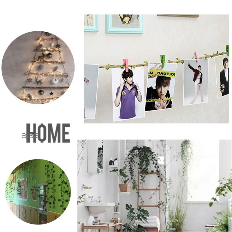 Προσομοίωση Πράσινα φύλλα Ύφανση σχοινί κάνναβης DIY Γάμος Γενέθλια Γάμος Διακόσμηση Rattan Δώρο Μπουκέτο Συσκευασία Σχοινί 5mm 5αυλή