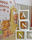 Životinja Dječak Djevojčica Dekoracija za proslavu prvog rođendana Dječje ime Prilagodite prozirnu kutiju Balon s slovom Poklon kutija za zabavu Baby Shower