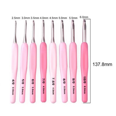 8 kom/set Drška Kukica Set Aluminij 2,5-6,0 mm Igle za pletenje Heklane igle Weave Zanatska pređa Heklani alati za šivanje