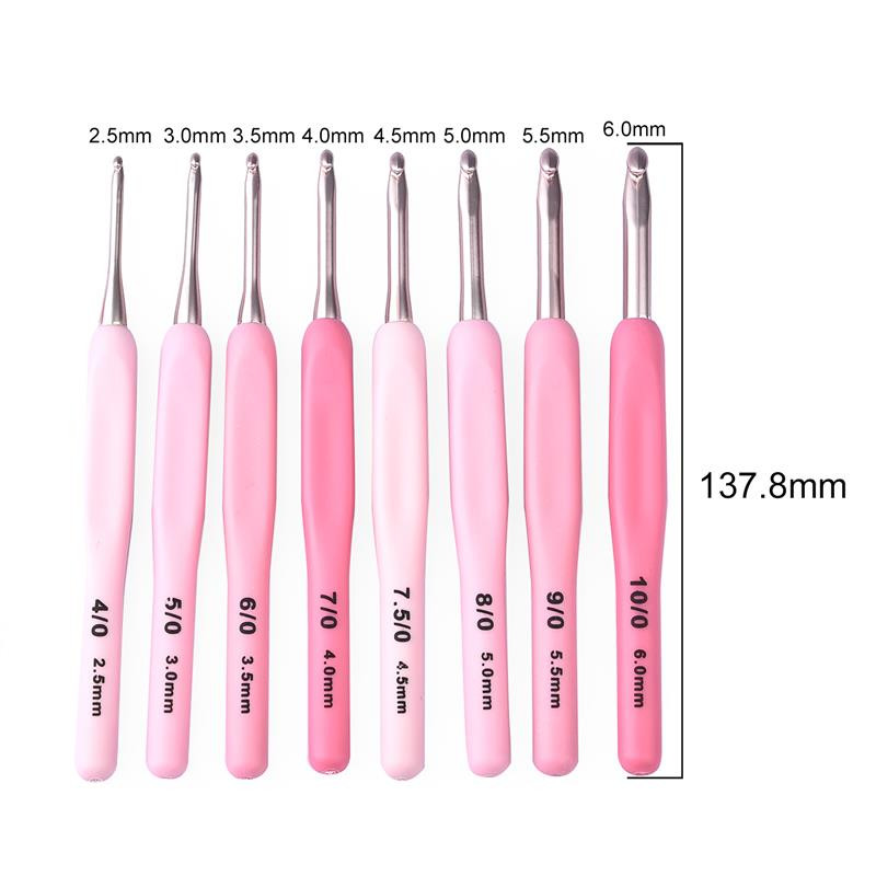 8 kom/set Drška Kukica Set Aluminij 2,5-6,0 mm Igle za pletenje Heklane igle Weave Zanatska pređa Heklani alati za šivanje