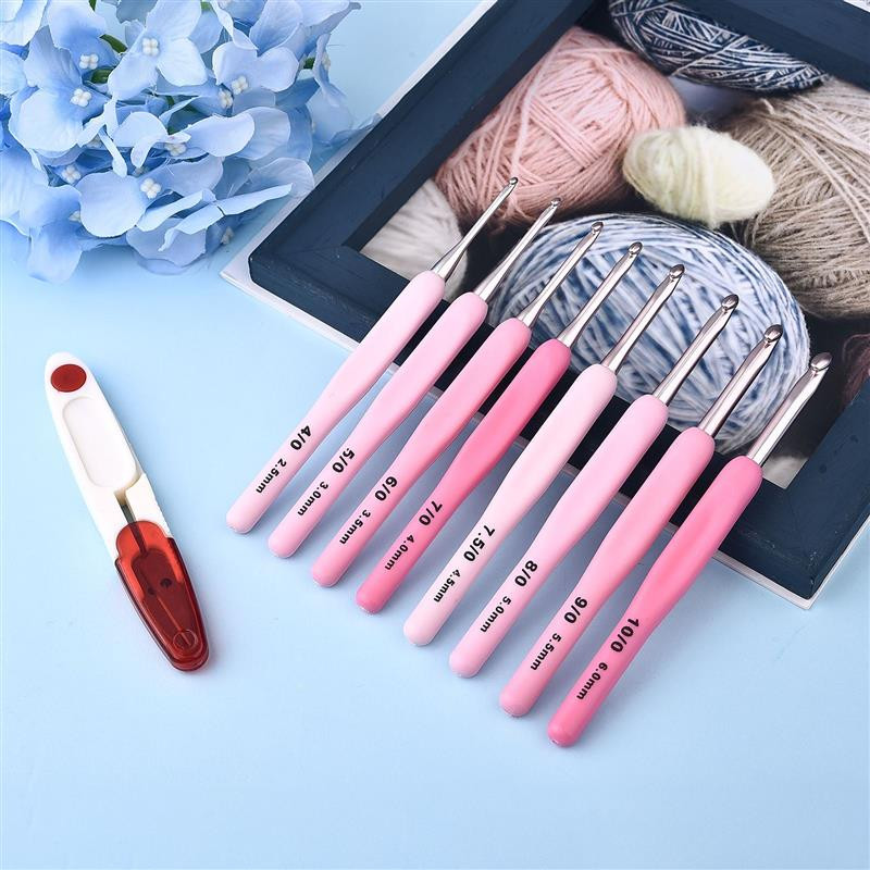 8 kom/set Drška Kukica Set Aluminij 2,5-6,0 mm Igle za pletenje Heklane igle Weave Zanatska pređa Heklani alati za šivanje