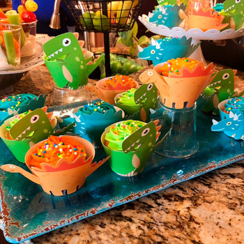 Επιτραπέζια σκεύη μιας χρήσης με θέμα Dinosaur Jurassic Dinosaur Birthday Supplies Διακοσμήσεις για πάρτι σαφάρι Baby Shower 1st Jungle Birthday