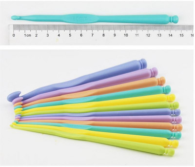 12 τμχ Πλαστικά βελονάκια Κιτ βελόνες πλεξίματος Πολύχρωμες βελονιές Σετ βελονάκι χειροτεχνίας Εργαλεία ύφανσης DIY Είδη ραπτικής για το σπίτι