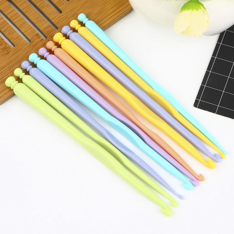 12 τμχ Πλαστικά βελονάκια Κιτ βελόνες πλεξίματος Πολύχρωμες βελονιές Σετ βελονάκι χειροτεχνίας Εργαλεία ύφανσης DIY Είδη ραπτικής για το σπίτι