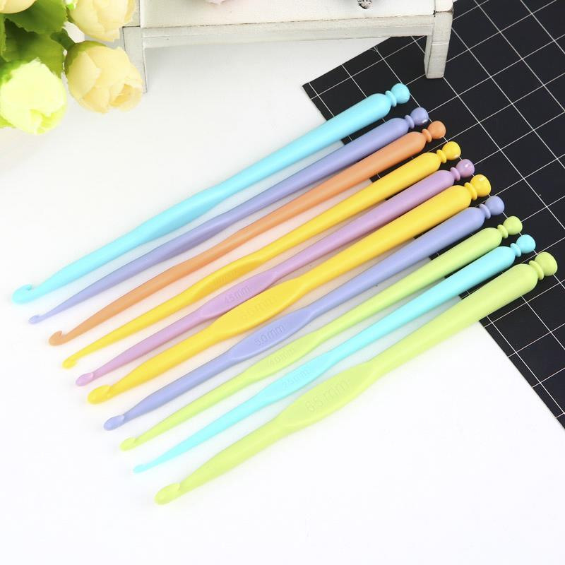 12 τμχ Πλαστικά βελονάκια Κιτ βελόνες πλεξίματος Πολύχρωμες βελονιές Σετ βελονάκι χειροτεχνίας Εργαλεία ύφανσης DIY Είδη ραπτικής για το σπίτι