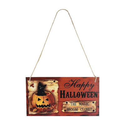 Drveni ukrasi za Noć vještica Pumpkin Ghost Trick or Treat Privjesci Halloween Party Dekoracije za kućna vrata Viseći znakovi Dječja igračka