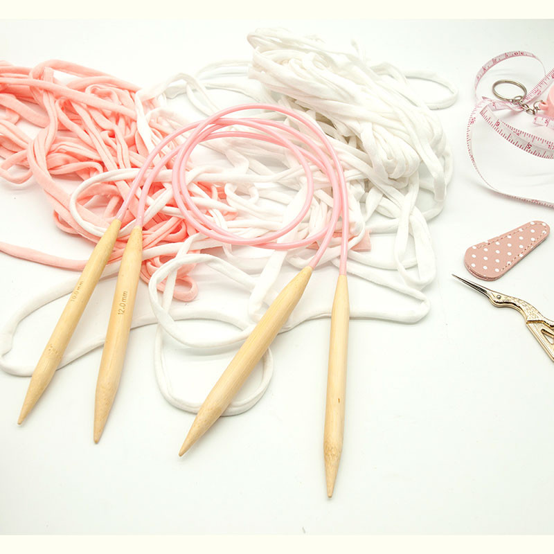 Set de ace circulare de tricotat 10/12 mm, 1 buc din bambus carbonizat, ac circular pentru pulover, instrumente de țesut, ac de fire 80 cm