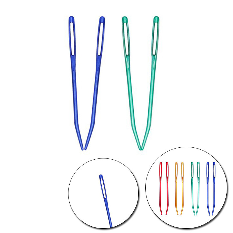 2 kom velike ušice tupe igle igle za šivanje pređe aluminijski savijeni vrh štopanje goblena za ručno rađeni vez DIY igla za pletenje