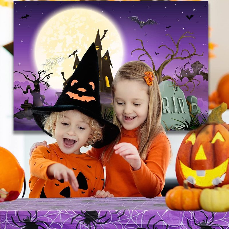 Τραπεζομάντιλο Διακόσμησης αποκριών Κολοκύθα Αράχνη Νυχτερίδα Πλαστικό Κάλυμμα Τραπεζιού Ρούχα Φεστιβάλ Πάρτυ Προμήθειες διακόσμησης τραπεζιού σπιτιού