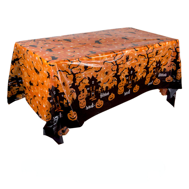 Τραπεζομάντιλο Διακόσμησης αποκριών Κολοκύθα Αράχνη Νυχτερίδα Πλαστικό Κάλυμμα Τραπεζιού Ρούχα Φεστιβάλ Πάρτυ Προμήθειες διακόσμησης τραπεζιού σπιτιού