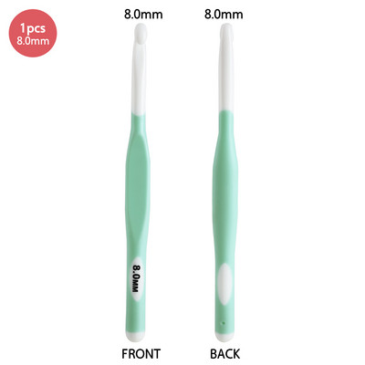 Kuum 1 tk TPR pehme käepidemega heegelnõel Candy Colors heegelnõela komplekt ABS kudumisvardakonks igale lõngale suurusega 8,0-15,0 mm