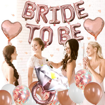 Bride To Be Голяма бутилка вино Балон Cheers Банер Bridesmaid Team Bride Wedding Decoration Моминско парти Консумативи Сервиз