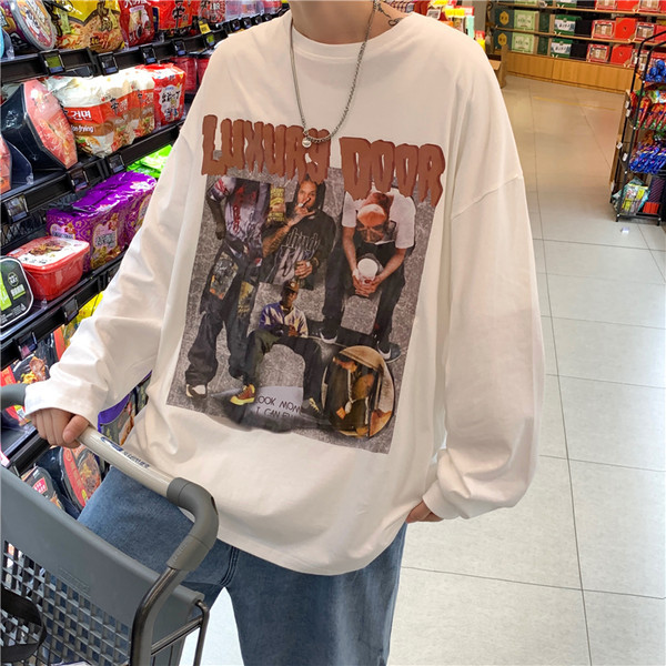 Meeste vabaaja pluus trükiga - valget ja musta värvi