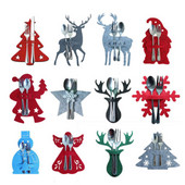 2022 Nova godina Božić 4 kom. Držači za posuđe Torbica za pribor za jelo Noževi Vilice Torbica za Božićni ukras Ukras za dom