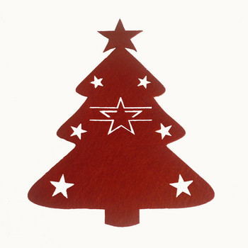 2022 Πρωτοχρονιά Χριστούγεννα 4 τεμ. Ασημένια μαχαιροπίρουνα πουγκί Μαχαίρια Πιρούνια Τσάντα για Χριστουγεννιάτικη διακόσμηση Στολίδι σπιτιού