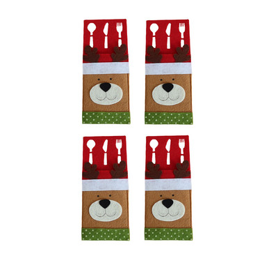 2022 Nova godina Božić 4 kom. Držači za posuđe Torbica za pribor za jelo Noževi Vilice Torbica za Božićni ukras Ukras za dom
