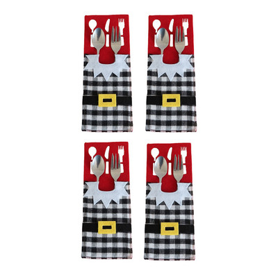 2022 Nova godina Božić 4 kom. Držači za posuđe Torbica za pribor za jelo Noževi Vilice Torbica za Božićni ukras Ukras za dom