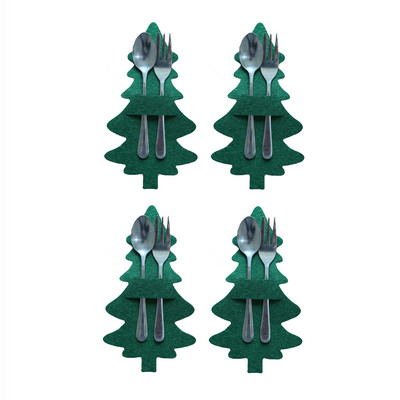 2022 Nova godina Božić 4 kom. Držači za posuđe Torbica za pribor za jelo Noževi Vilice Torbica za Božićni ukras Ukras za dom