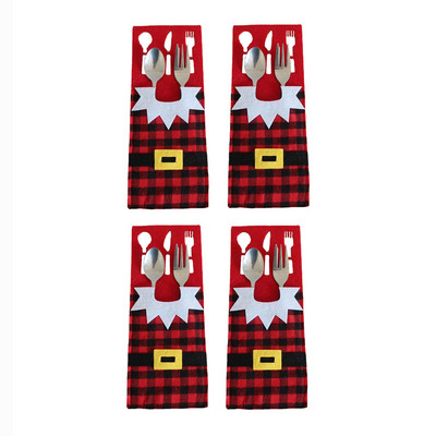 2022 Nova godina Božić 4 kom. Držači za posuđe Torbica za pribor za jelo Noževi Vilice Torbica za Božićni ukras Ukras za dom