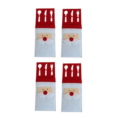 2022 Nova godina Božić 4 kom. Držači za posuđe Torbica za pribor za jelo Noževi Vilice Torbica za Božićni ukras Ukras za dom