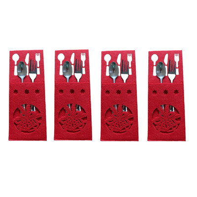 2022 Nova godina Božić 4 kom. Držači za posuđe Torbica za pribor za jelo Noževi Vilice Torbica za Božićni ukras Ukras za dom