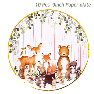 Životinje iz šumske džungle Jednokratno posuđe Dekoracija džungle Safari potrepštine za zabavu Dekoracija za 1. rođendan Dekoracija za bebe