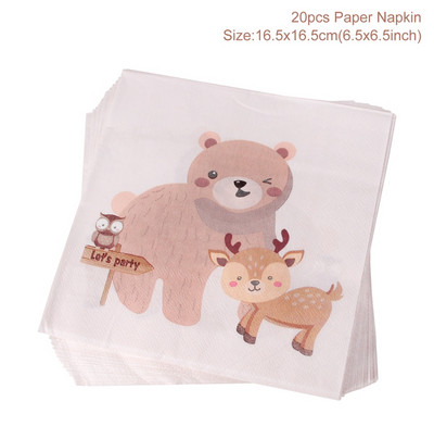 Životinje iz šumske džungle Jednokratno posuđe Dekoracija džungle Safari potrepštine za zabavu Dekoracija za 1. rođendan Dekoracija za bebe