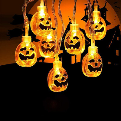 1.5m Halloween Party Led Light String Purple Bat Party Pumkin Horror Ghost Festival Party Happy Halloween Party Decor for Home