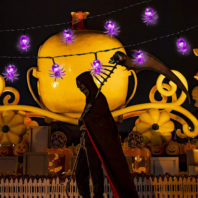 1.5m Halloween Party Led Light String Purple Bat Party Pumkin Horror Ghost Festival Party Happy Halloween Party Decor for Home