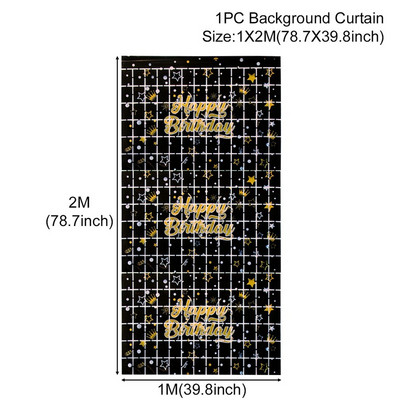 Mustkuldne sünnipäevataust 30 40 50 aastane sünnipäevapeo sisustus Täiskasvanu 30. 40. 50. sünnipäevapeo tarvikute aastapäev